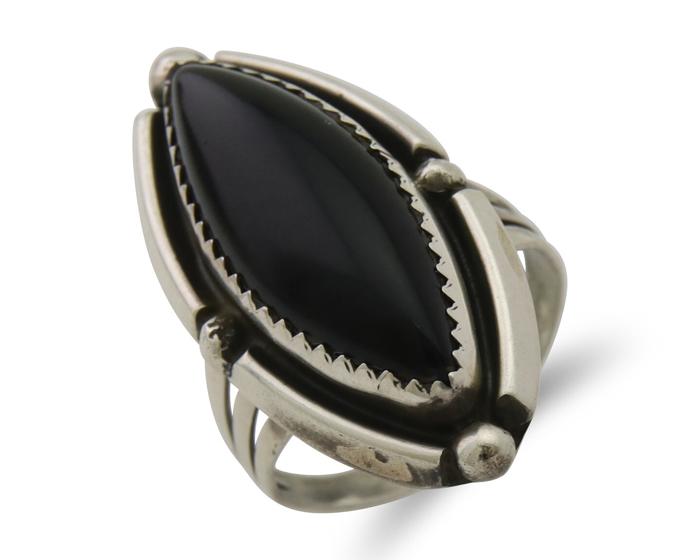 nach コッカトゥー リング　美品♡ Navajo Handmade Ring 925 Silver Black Onyx Artist Signed SC