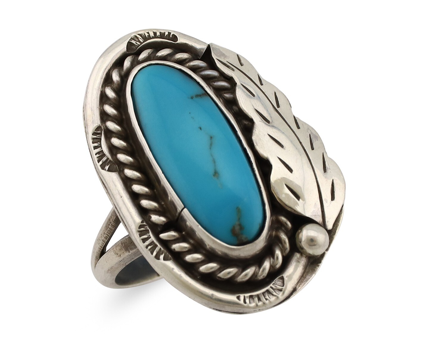 Navajo Handmade Ring 925 Silver Turquoise Artist Signed J C
