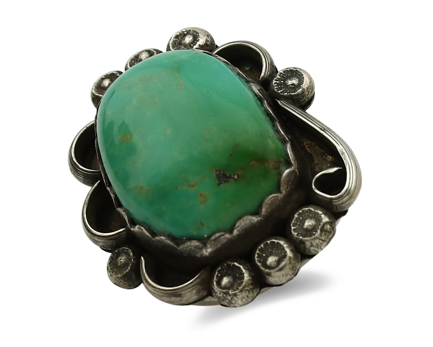 Navajo Ring .925 Silver Royston Turquoise Artist Signed R C