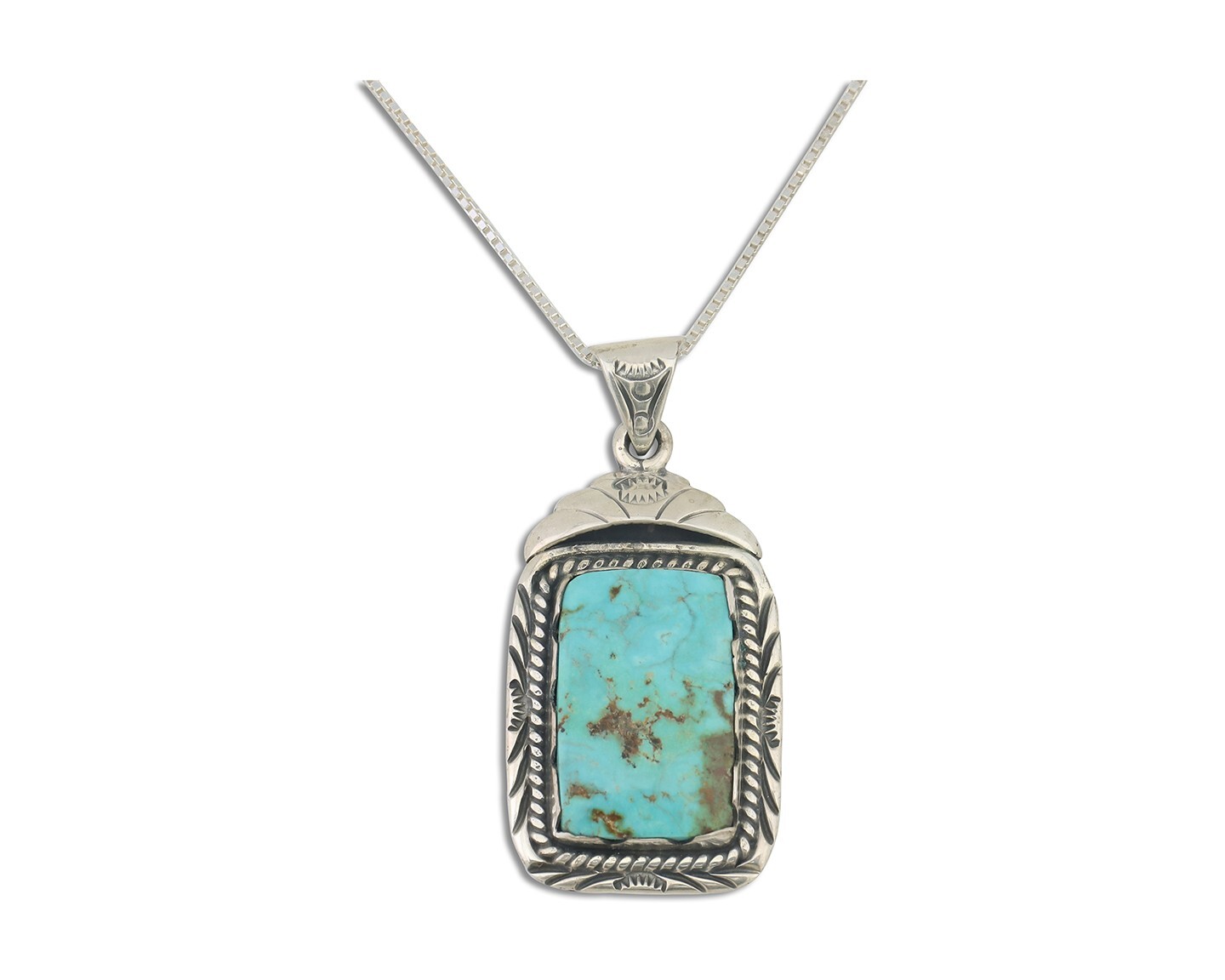 Navajo Necklace 925 Silver Turquoise Native Artist Signed