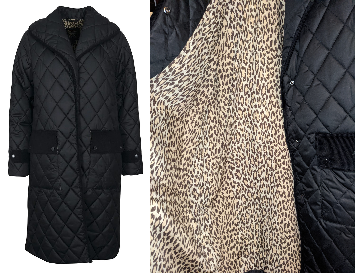 BARBOUR BARBOUR HOUSE OF HACKNEY FLORFIELD LONGLINE QUILTED JACKET(BLACK)(SIZE 12)RP£249