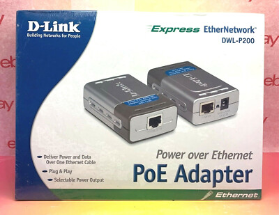 SEALED D-LINK EXPRESS EtherNetwork MODEL# DWL-P200 PoE Adapter  NEW!