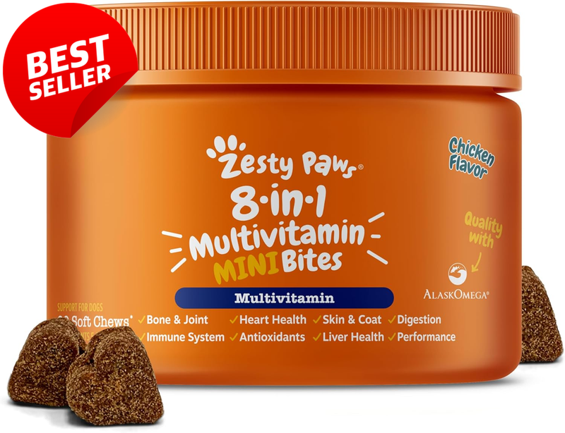 Dog Multivitamin Chews Hip Joint Skin Coat Omega 3 Chicken 90ct - US