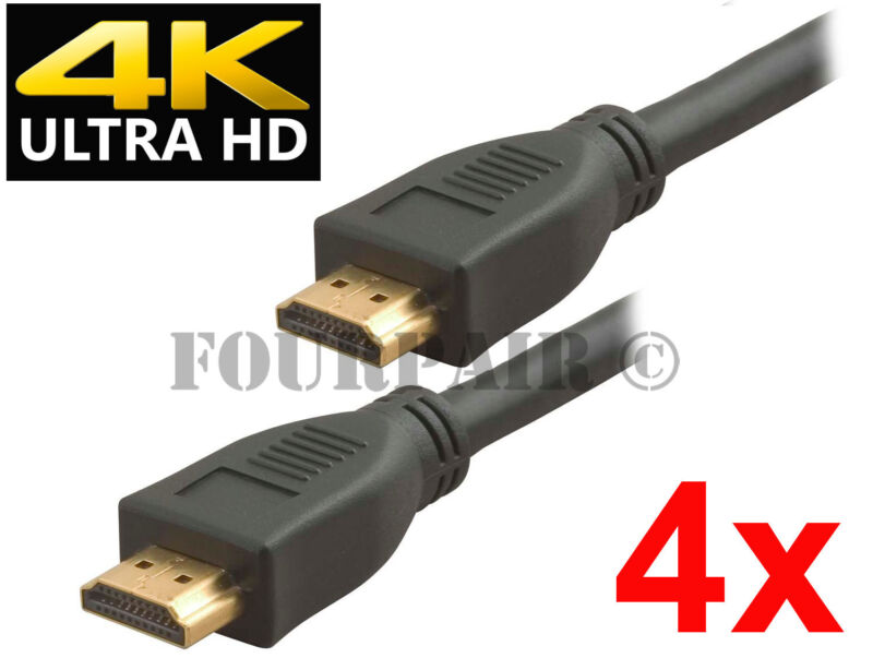 4 Pack - 3ft 4k Ultra Hd Hdmi 2.0 High Speed Cable Cord Ethernet 2160p Hdr Arc