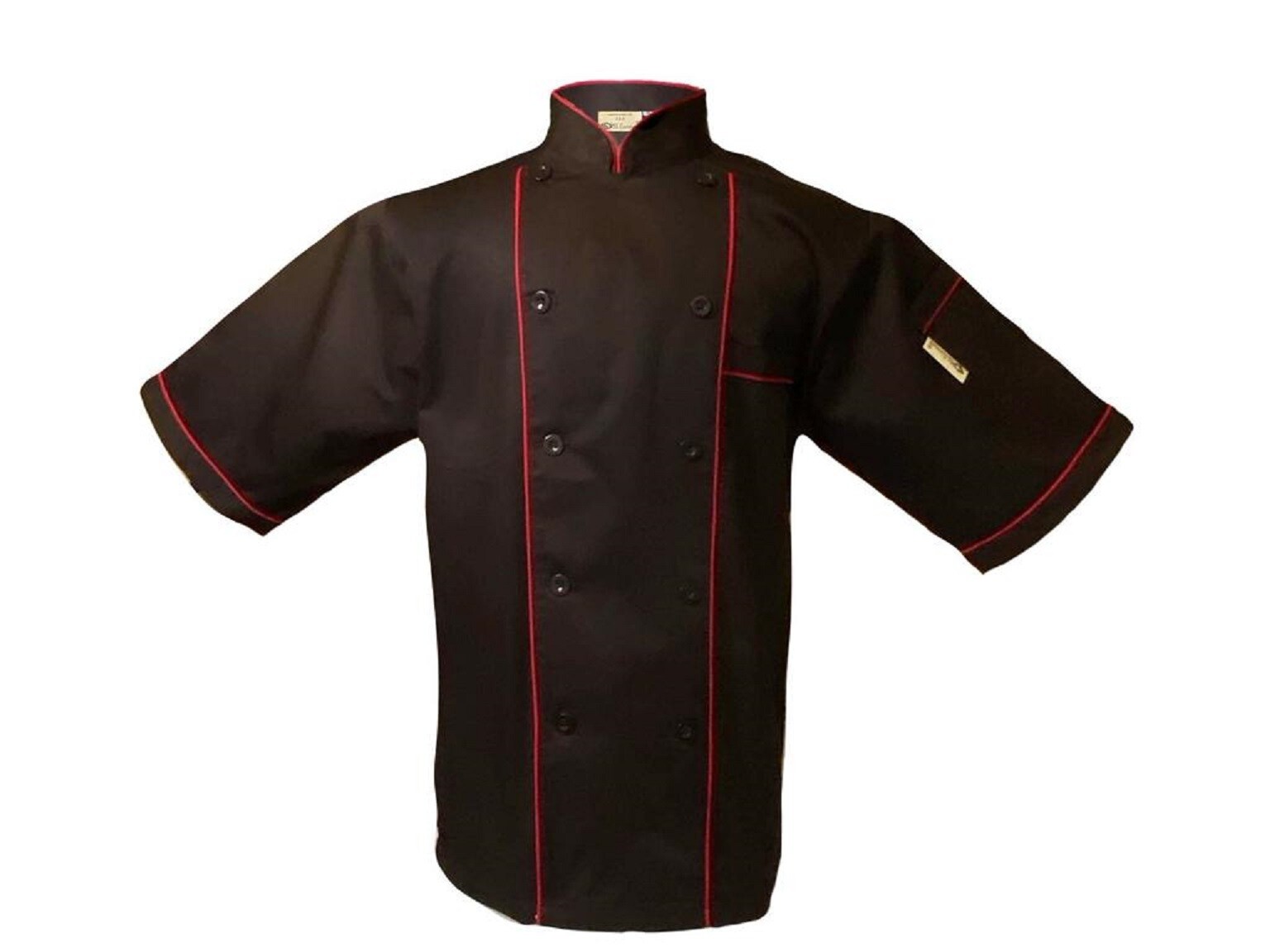 UScarmen Unisex Classic Short Sleeve Chef Coat Jacket 0190328 White Black 