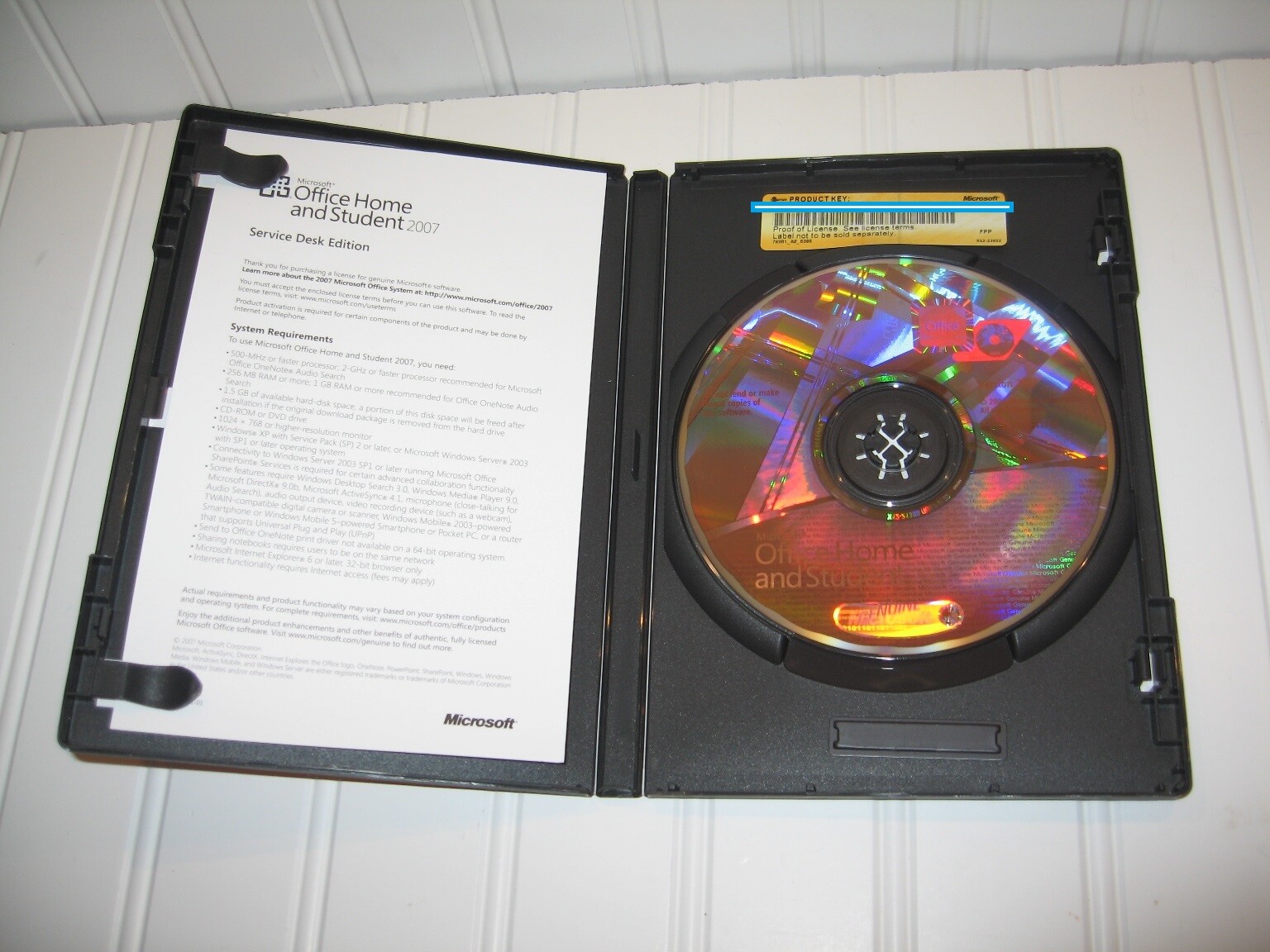 MS Microsoft Office 2007 Home and Student -- Full Retail -- English -- Genuine