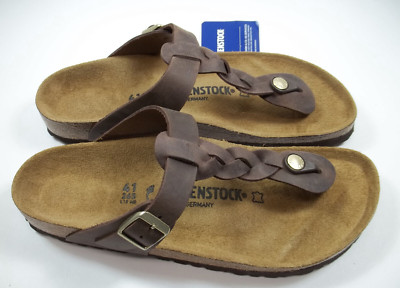 GIZEH BRAIDED 41 NAR L10/M8 Habana BROWN Waxy Leather BROWN Sole NEW Birkenstock