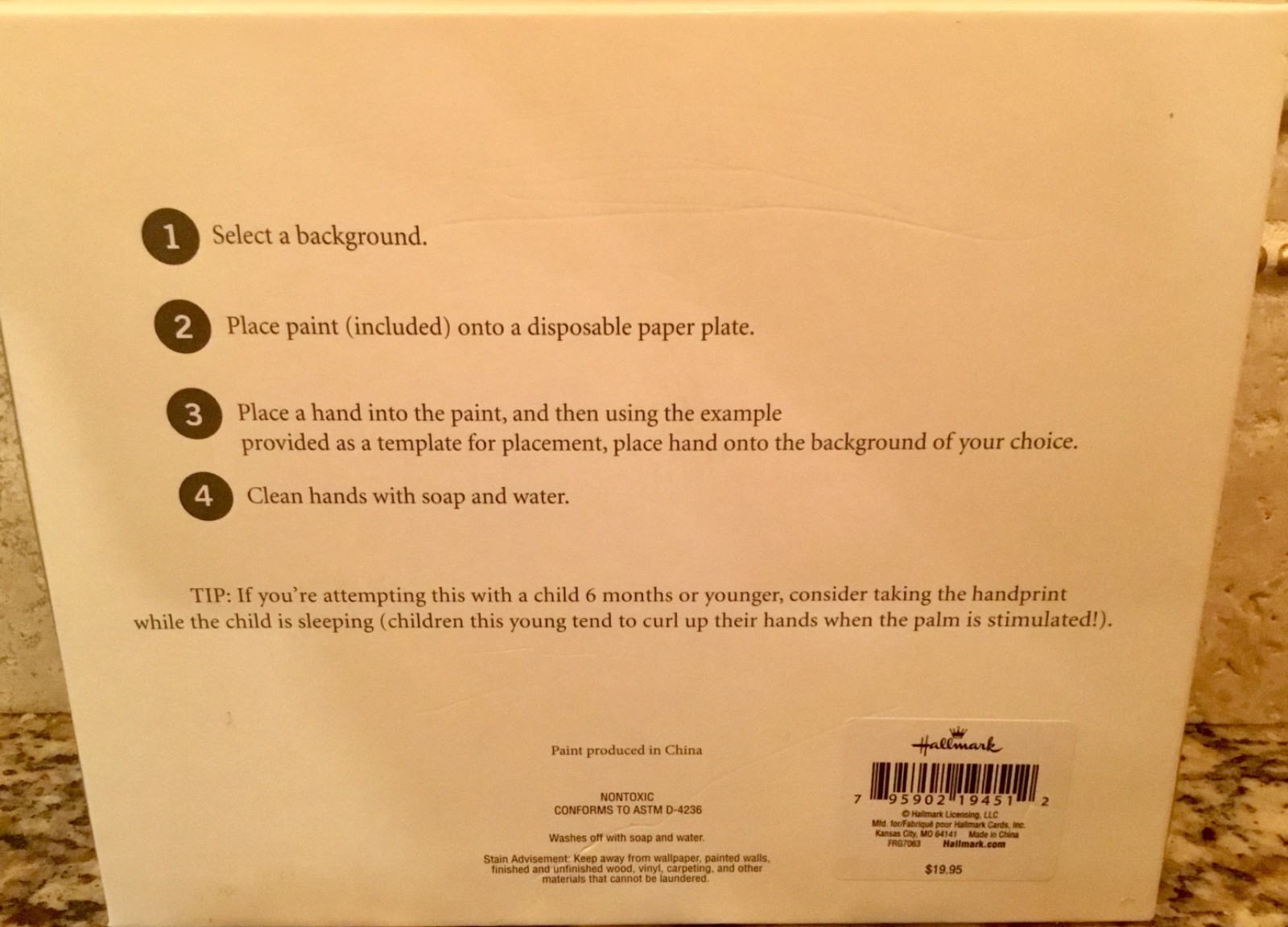 NIB Hallmark My Baptism Handprint Frame Bless These Little Hands...Wherever Go
