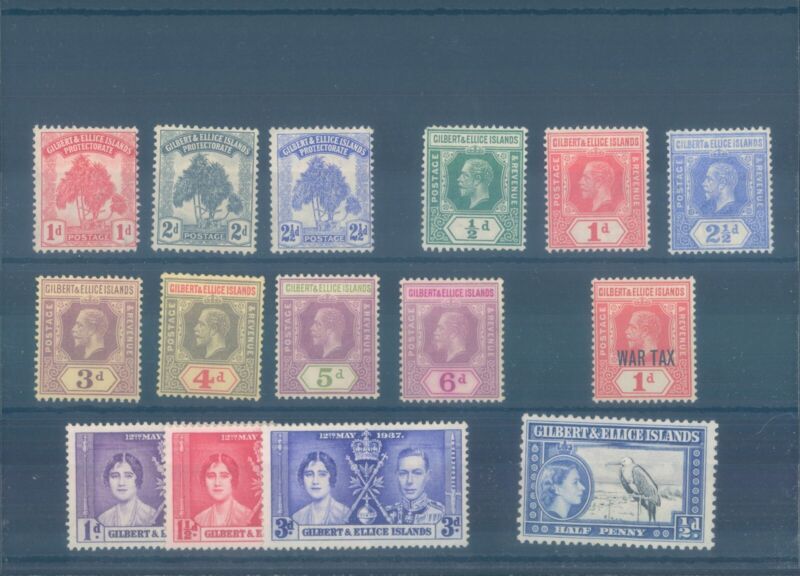 GILBERT and ELLICE 1911-1956 used/MNG stamps (CV $42 EUR36)