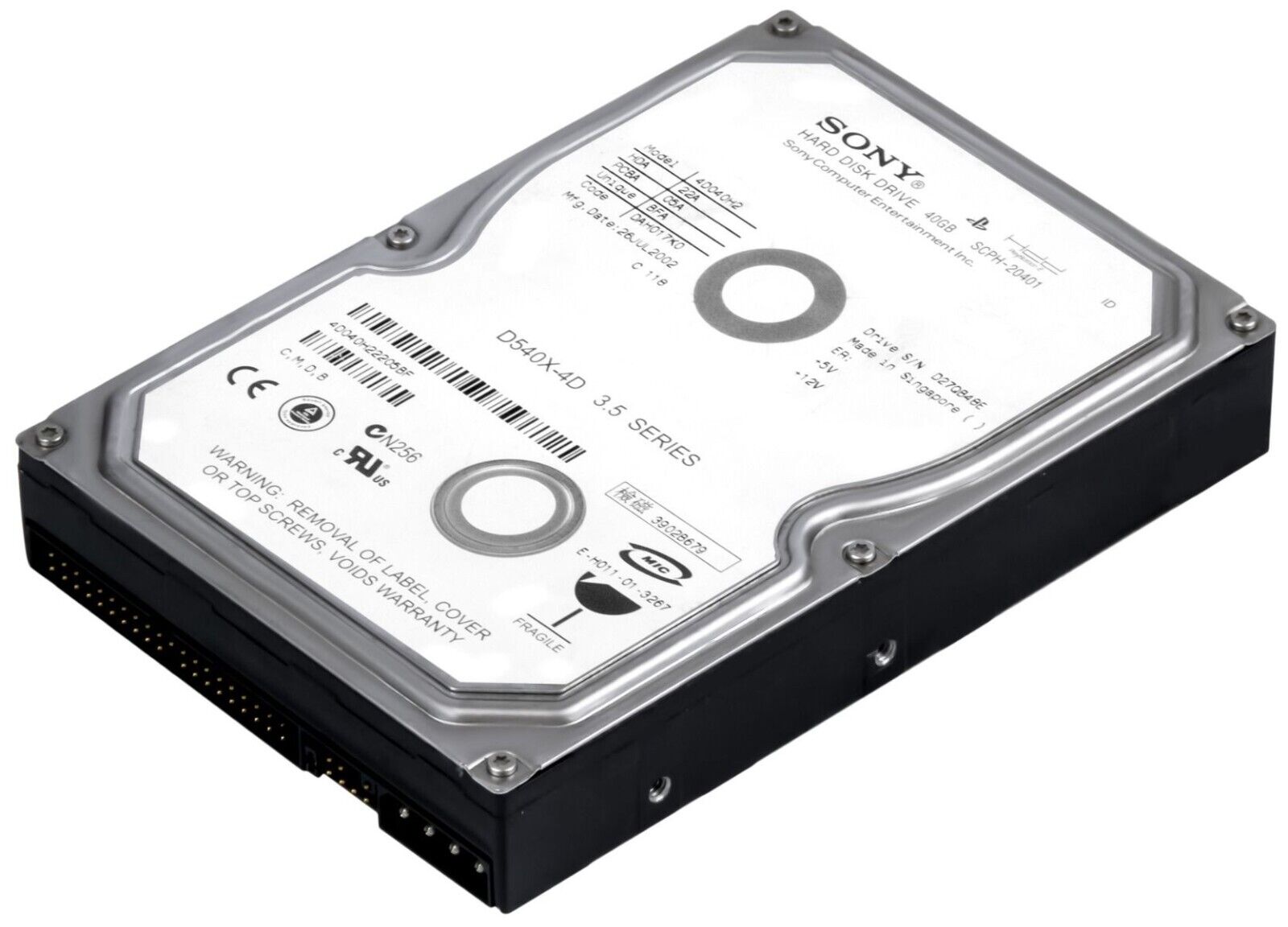 Hard Drive Sony 4D040H2 D540X-4D SCPH2-20401 40GB 5400RPM Hard Drive Sony 4D040H2 D540X-4D SCPH2-20401 40GB 5400RPM