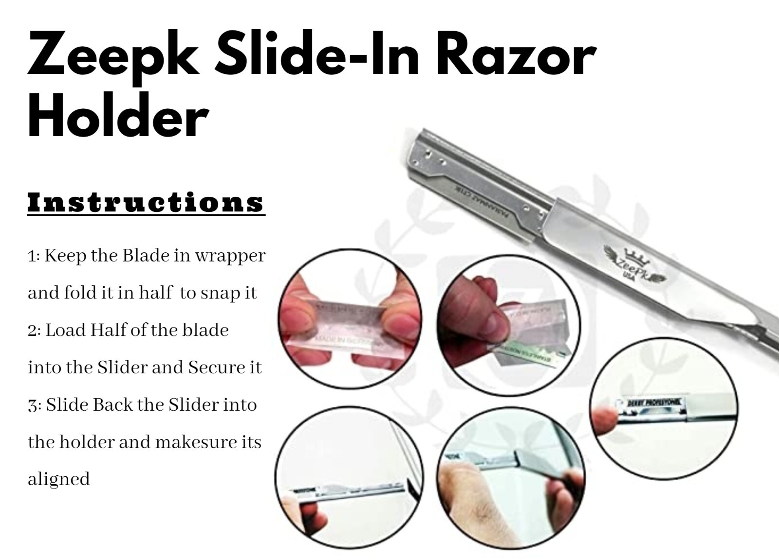 Men Shave Razor Kit Classic Maquina de Afeitar para Hombre Shaver with 10 Blades