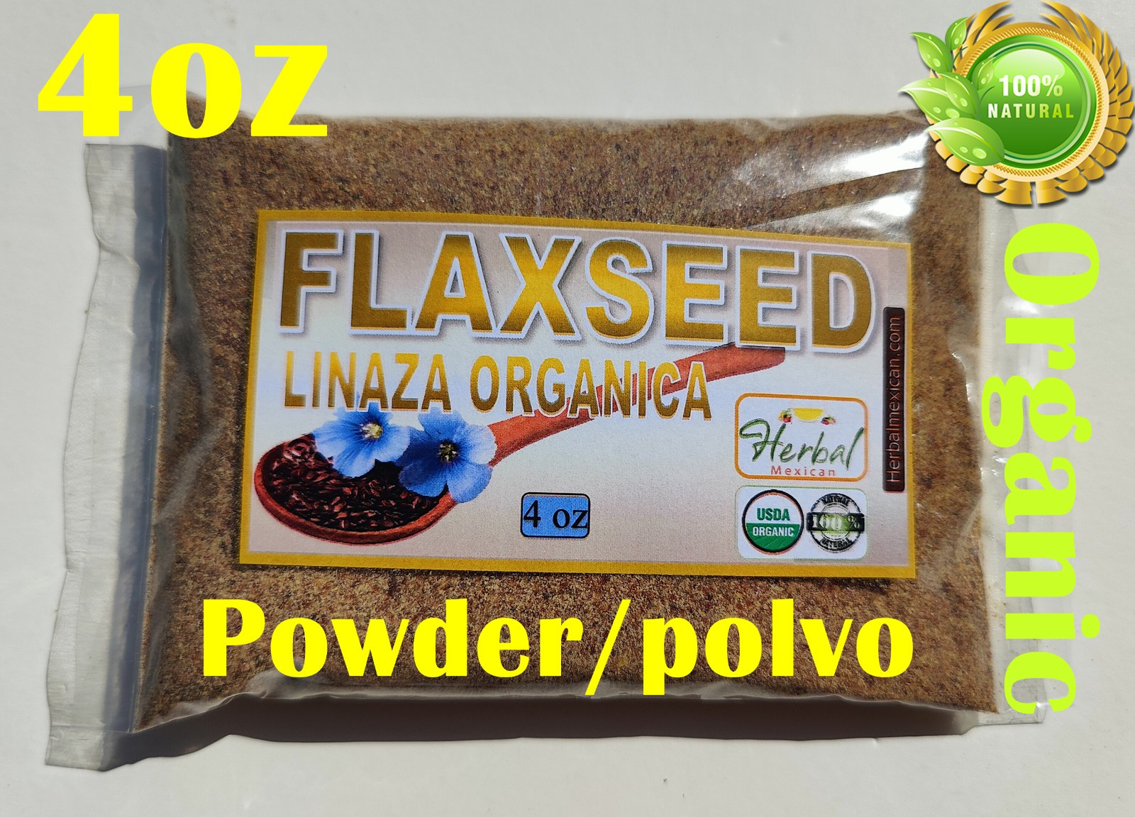 Linaza Organica 4oz Semillas de lino Flaxseed Flax Seeds