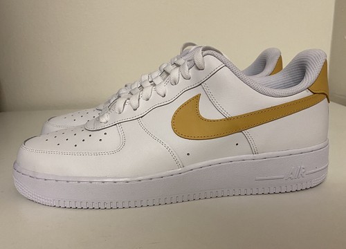 Nike Air Force 1 Low By You ID White Gold Mens Sz 12.5 AF1