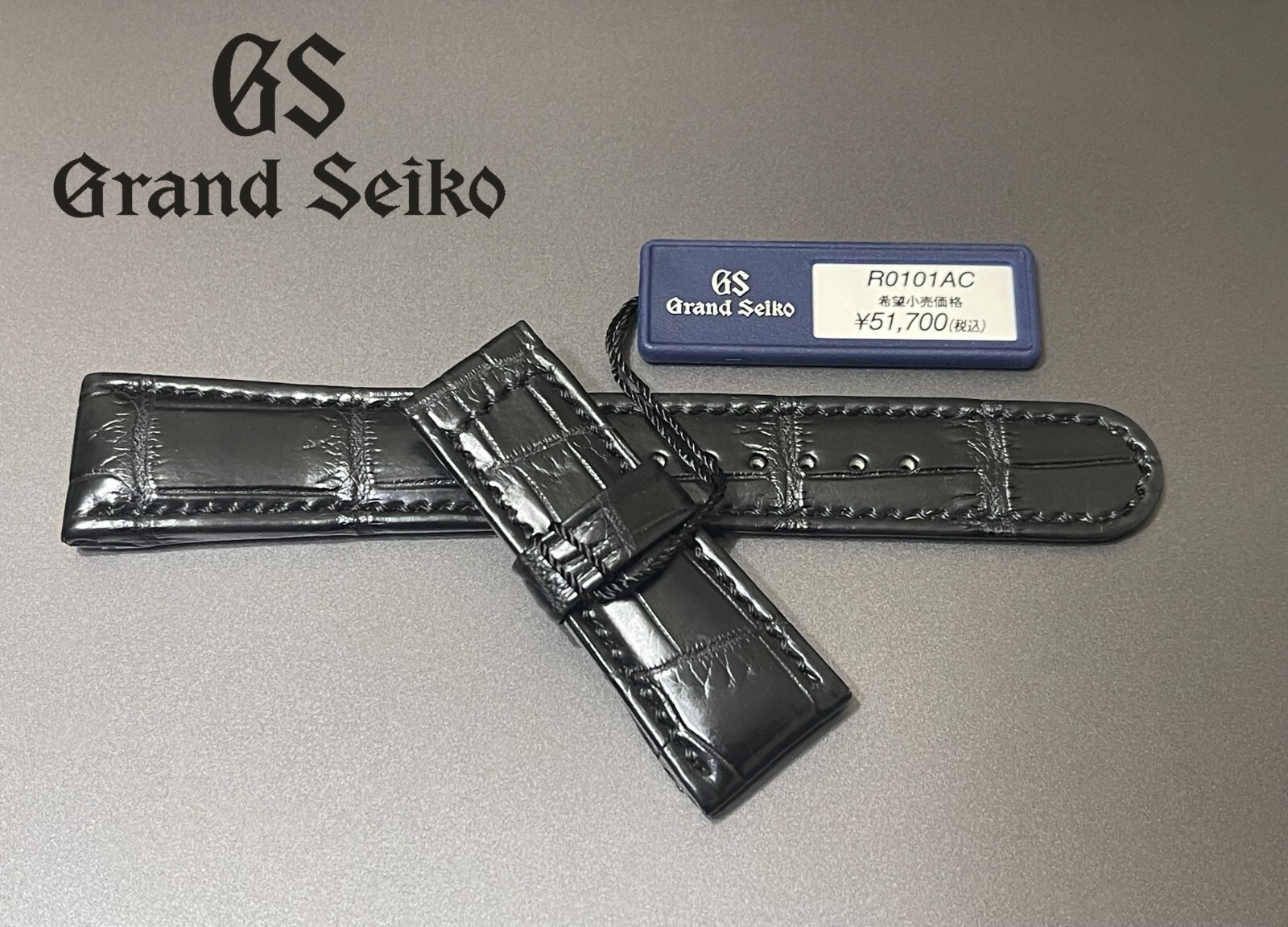 OEM Grand Seiko 21mm Black Crocodile Leather Strap Made in OEM Grand Seiko 21mm Black Crocodile Leather Strap Made in