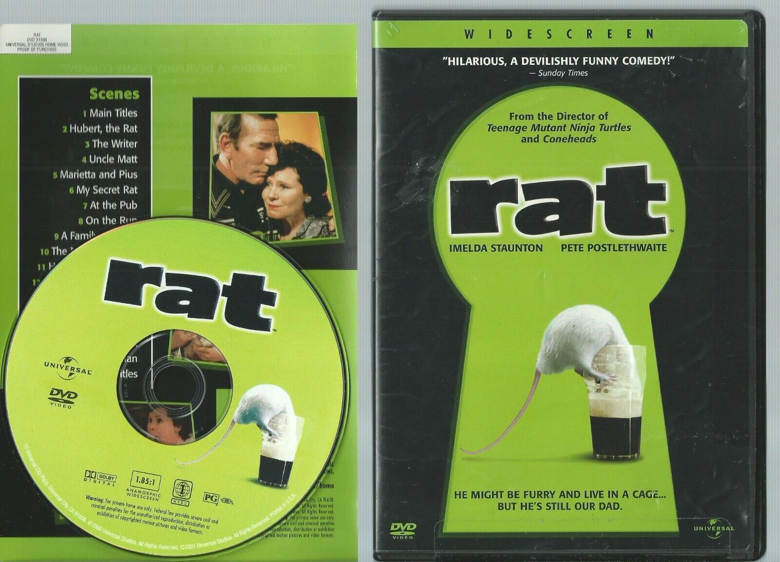 Rat (DVD, 2000) Rare Cult Black Comedy Pete Postlethwaite Imelda Staunton Rat (DVD, 2000) Rare Cult Black Comedy Pete Postlethwaite Imelda Staunton