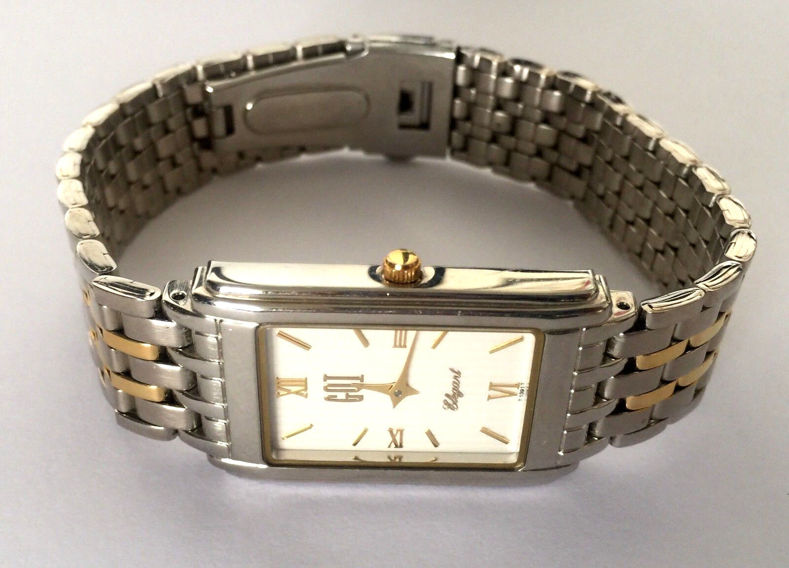 GQI ELEGANT T1391T GENEVA QUARTZ MANS WRIST WATCH RUNS NEW GQI ELEGANT T1391T GENEVA QUARTZ MANS WRIST WATCH RUNS NEW