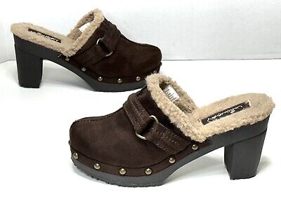 Vintage Clogs Heels Union Bay Brown Platform Shoes Women s Size 7.5 US Y2K