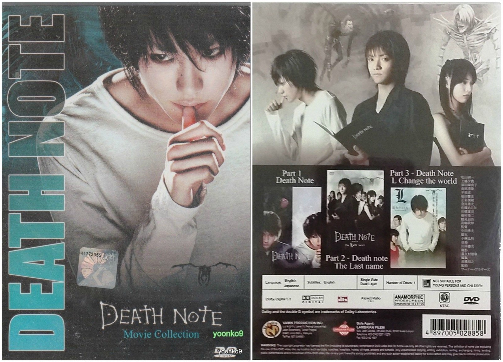 Dvd Death Note Movie Tv Collection Series English Dubbed