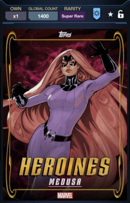 Topps Marvel Collect MEDUSA SR Heroines Premiere Red Motion Digital