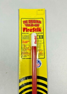 Firestik KW3 Red, KW-3 3 FT Fiberglass CB, Ham Antenna Trim-To-Tune 