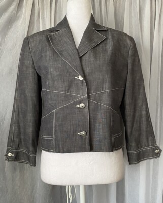 Alain Manoukian Womens Size Small Gray Blazer Jacket