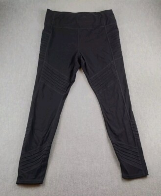 AVIA Leggings High Waist Ankle Womens XL (16-18) Black Stretch Nylon Pull On