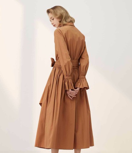 Pre-owned Handmade Custom Made To Order Button-front Smocked Pleated Midi Shirtdress Plus1x-10xy720 In Black