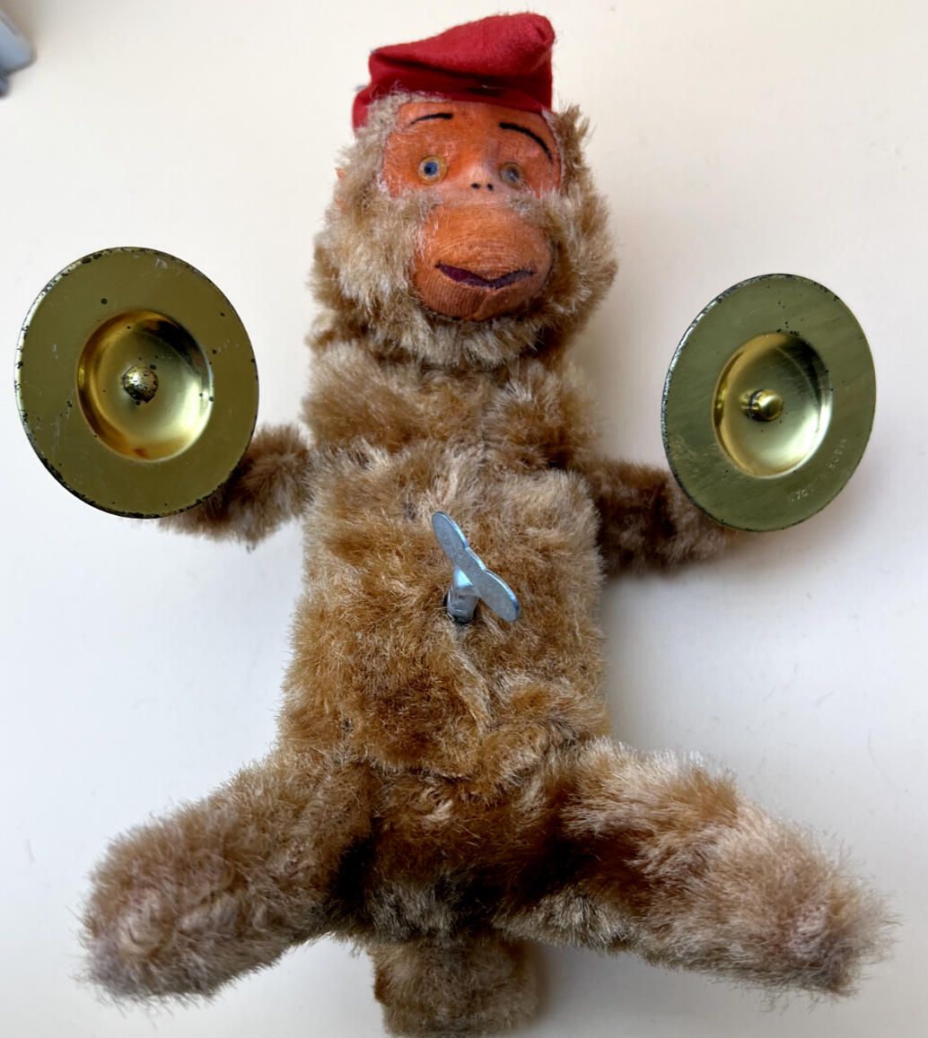 Vintage Wind Up Toy Monkey With Cymbals Alps Made In Japan