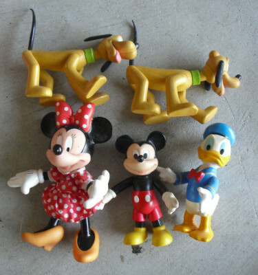 Lot of 5 Vintage 1970s Plastic Disney Character Figures Toys