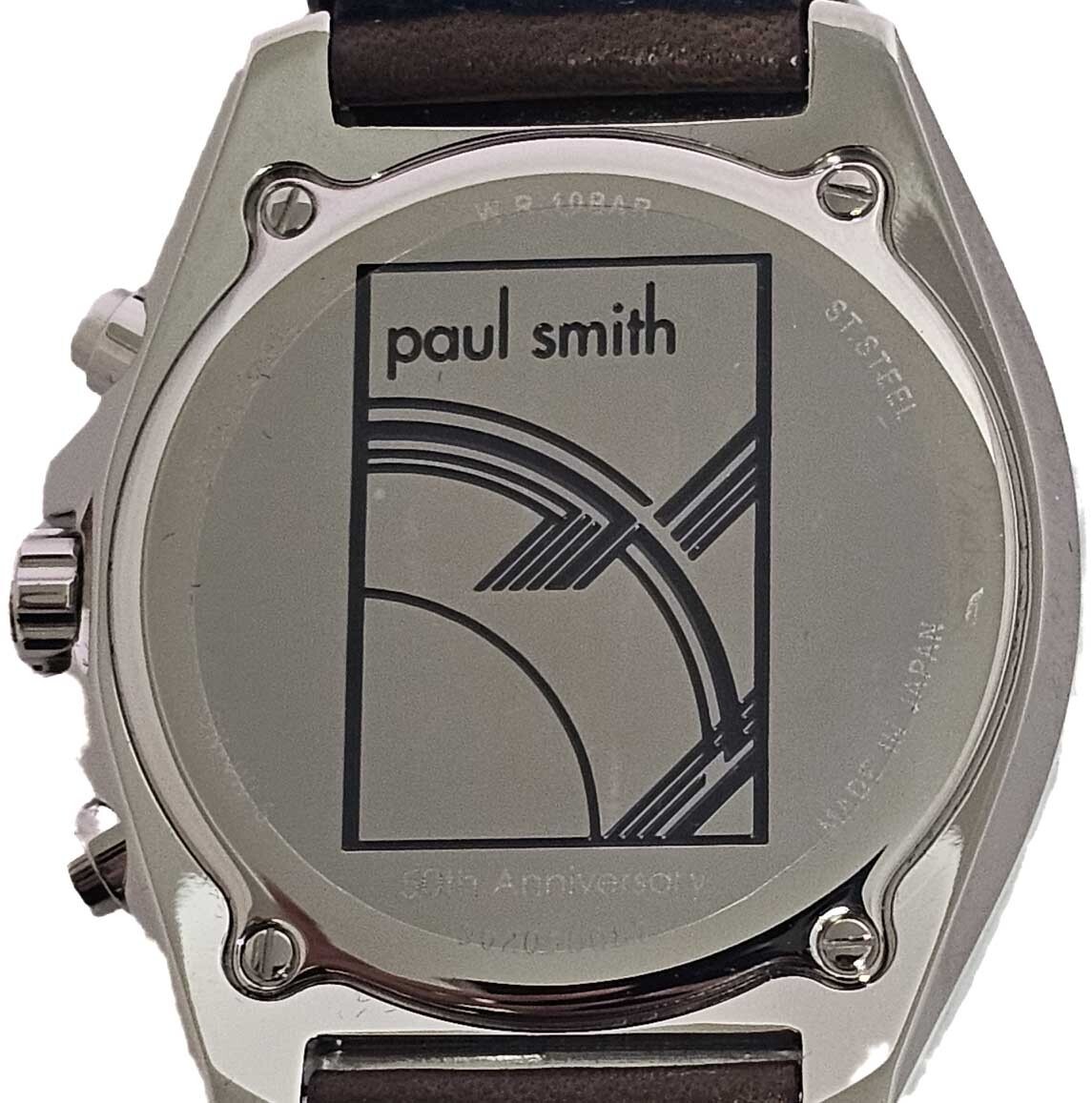 Pre-owned Paul Smith Watch Chronograph Archives 400 Limited Yellow Leather Ba7-212-96