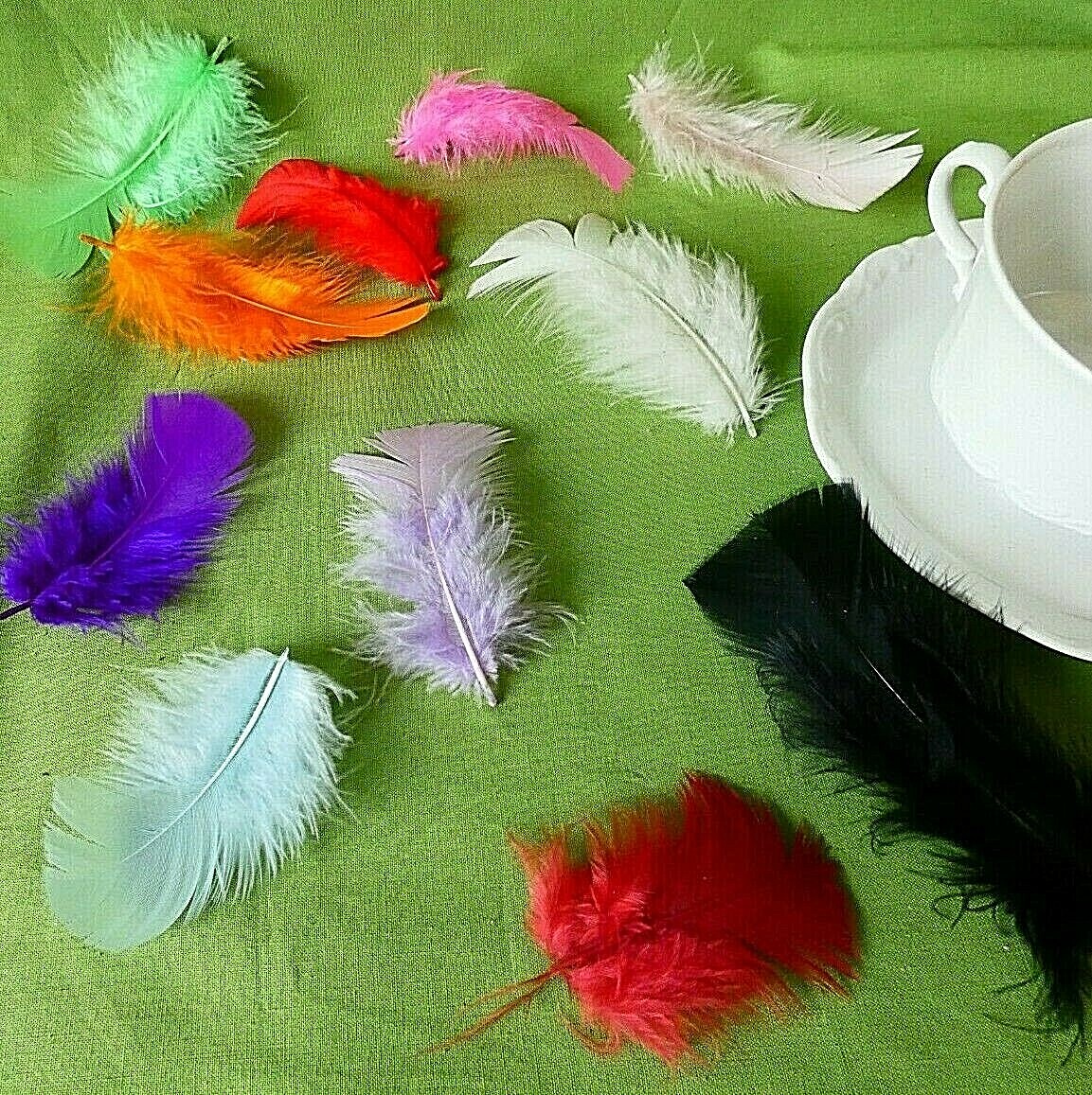 Deko FEDERN 25 Stck - 6-10 cm - BUNT oder 20 Unifarben zur Deko, zum Basteln