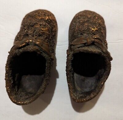 vintage bronzed baby shoes