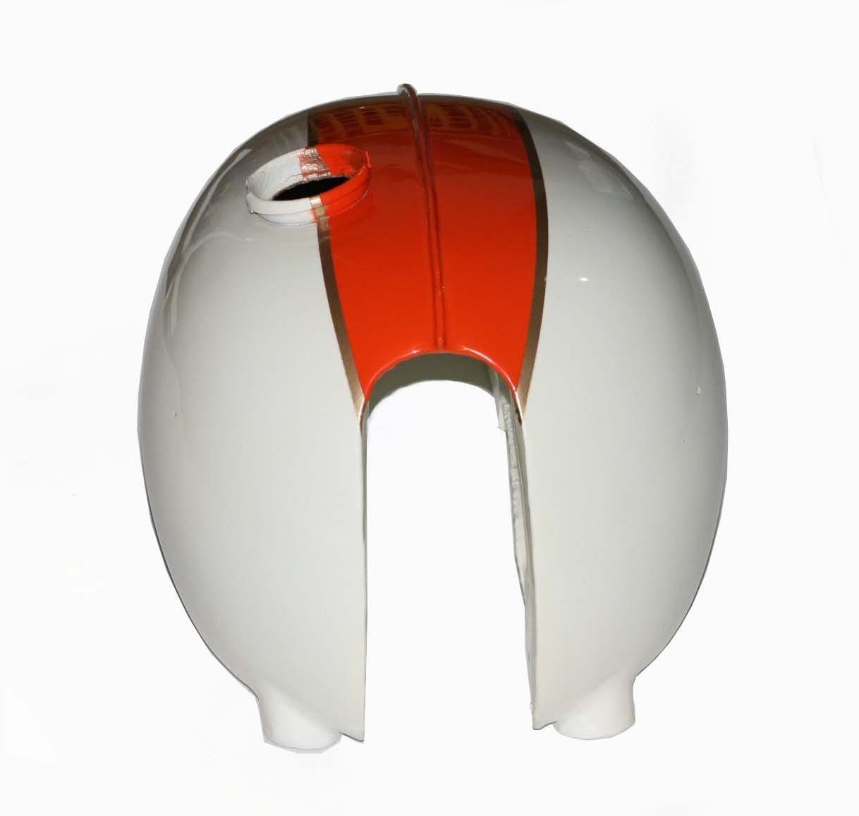 Fuel Tank White Orange Stripe Fits Triumph T120 Bonneville 1959 Bonnie 