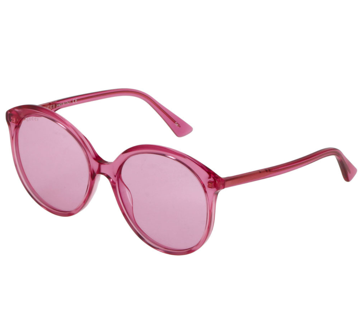 New GUCCI GG0257S 005 59mm Pink Translucent Oversized