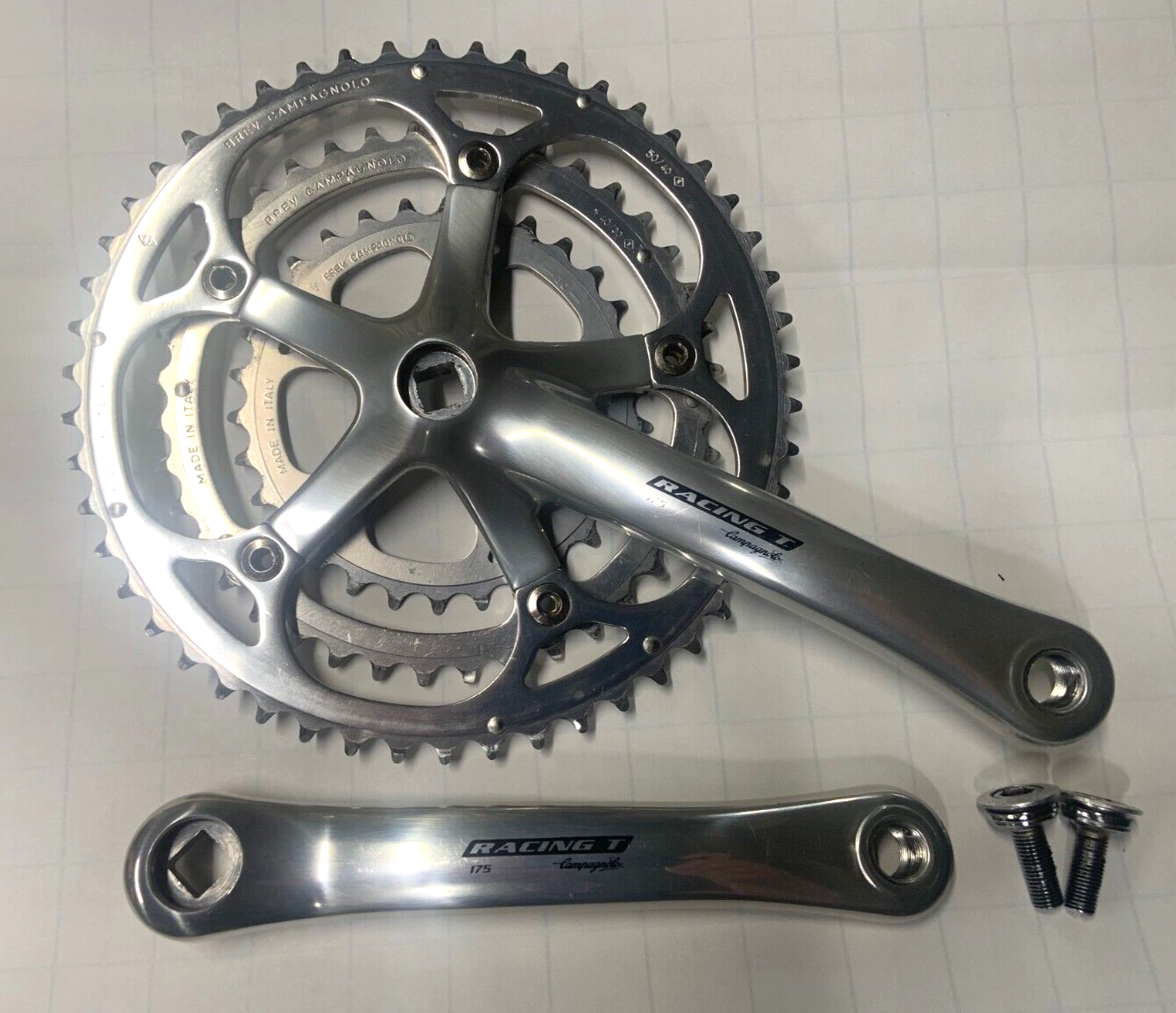 RARE Campagnolo Racing T Triple Crankset - 50/40/30 - 175 mm RARE Campagnolo Racing T Triple Crankset - 50/40/30 - 175 mm