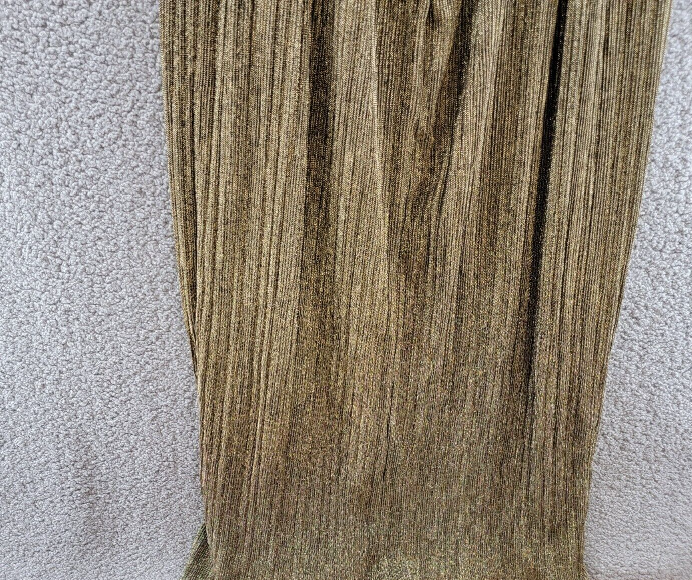 Pre-owned Bcbgmaxazria Pleated Metallic Evening Gown Women's M Gold Cutout Back Button Zip