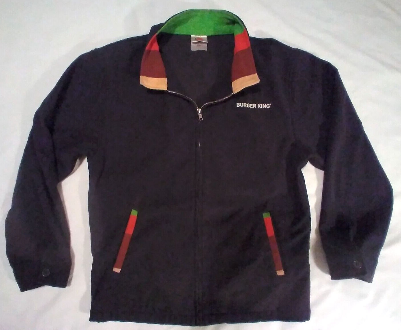 BK Burger King WF Managers Uniform Jacket Size Small Soft Shell Fleece Dk. Gray