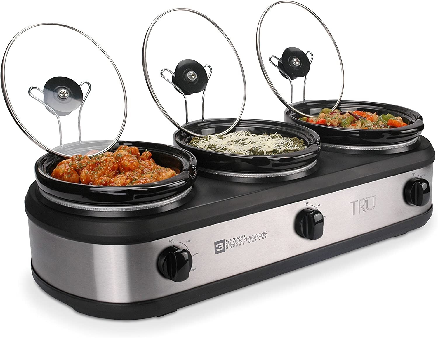 Buffet Server Set Tru Triple Slow Cooker Crock Pot