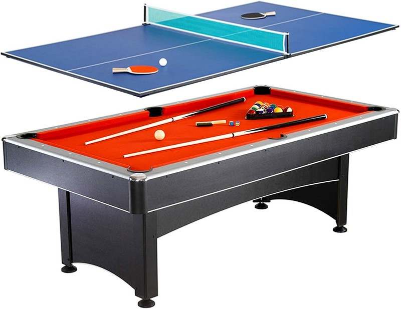 7 Foot Pool Table + Table Tennis Top Includes Billiard + Ping Pong