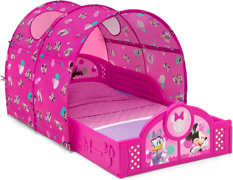 Disney Minnie Mouse Plastic Sleep and Play Toddler Bed with Canopy