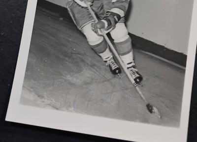Val Fonteyne signed index note card + autographed Edmonton Oilers player photo