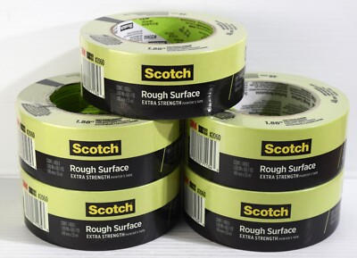 5 PACK of 3M Green ROUGH SURFACE PAINTER'S TAPE 1.88 IN x 60.1 YD #2060 NEW