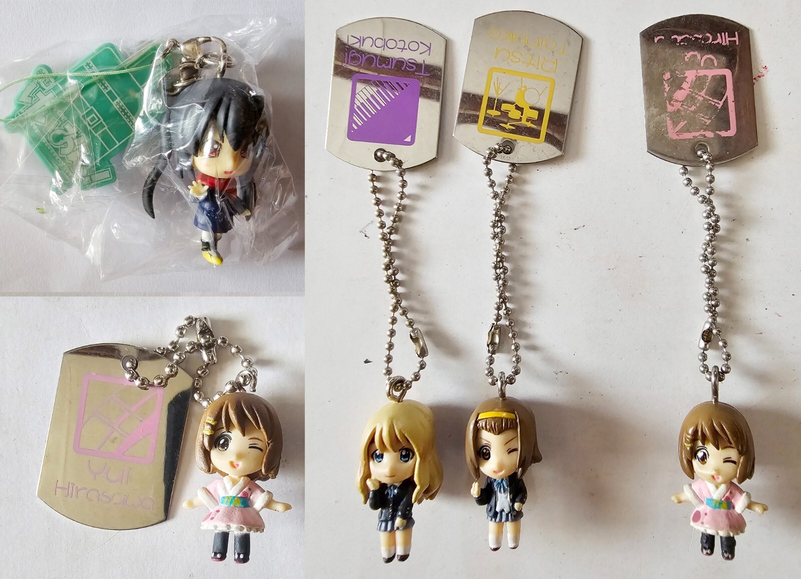 YUI　グッズ K-on! Mini Yui Hirasawa Azusa Nakano figure Model Keychain