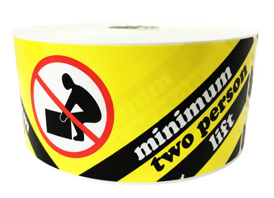 2.5x8 Minimum 2 Person Lift Pallet Shipping Heavy Adhesive Stickers 2 RLS 250 EA