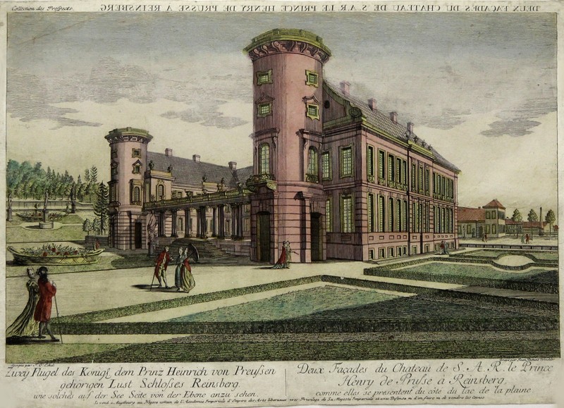 Rheinsberg ChÃ¢Teau Seeseite Original Gravure Sur Cuivre Winckler 1780 2