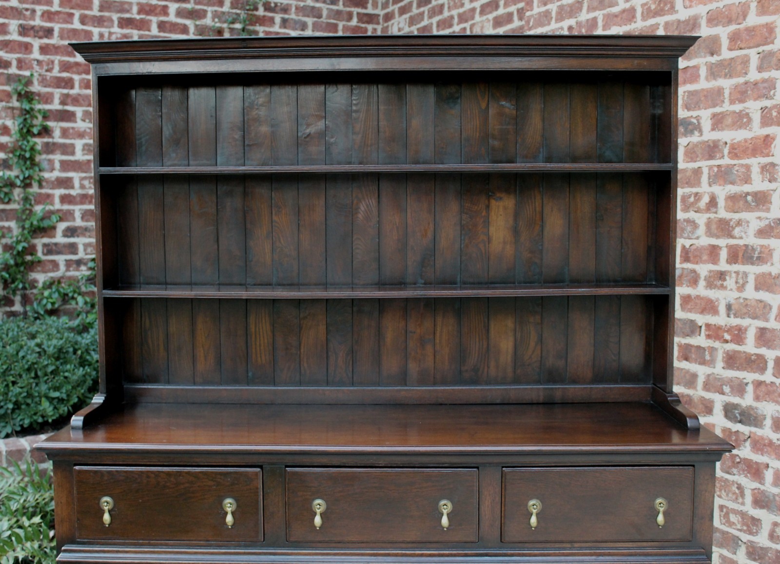 Antique English Oak Tudor Jacobean Farmhouse Plate Dresser Buffet Sideboard WIDE