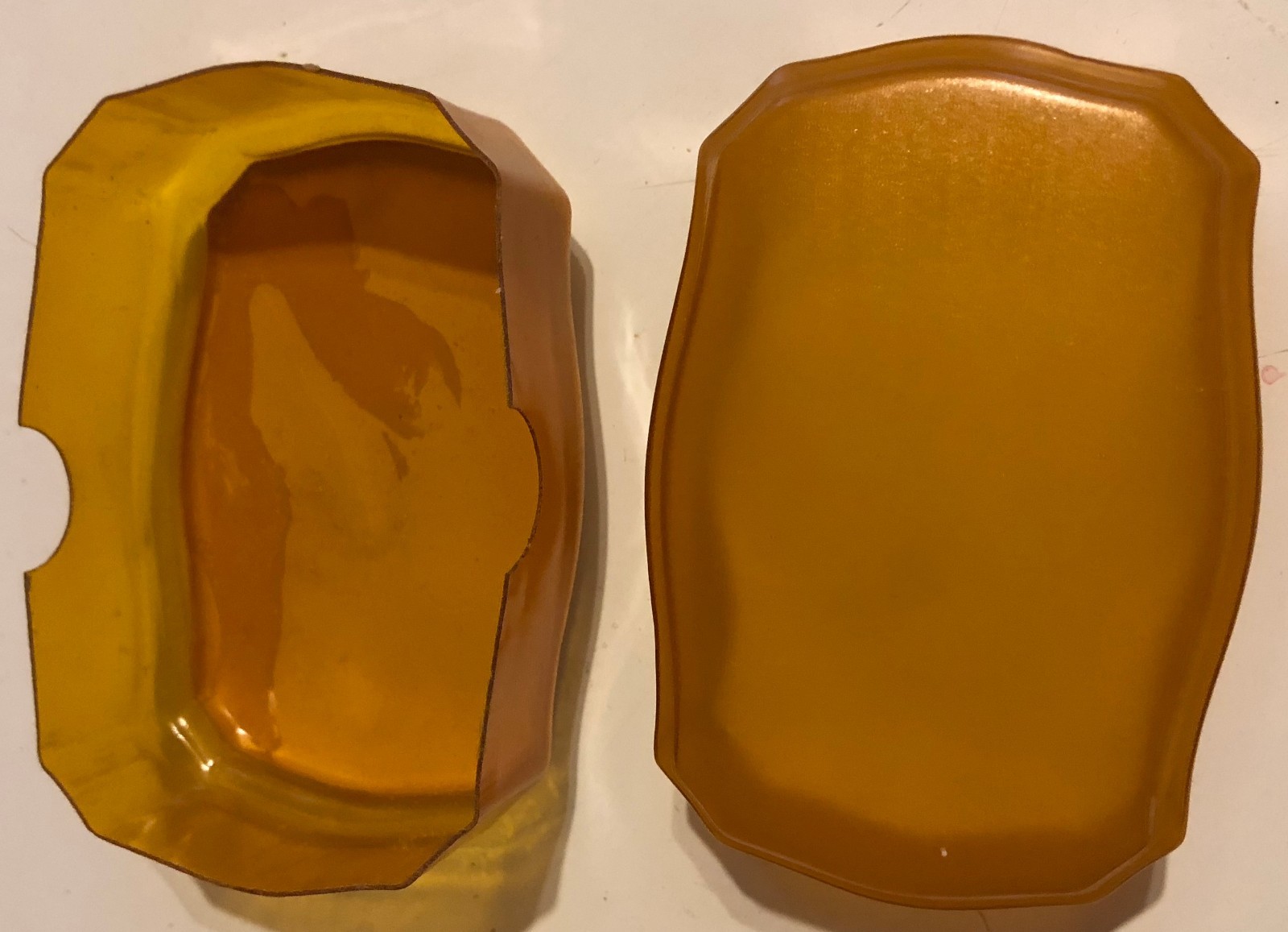 Vintage Child's Baby Nursery Comb & Brush Celluloid HP + Trinket Box - Rare