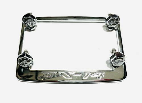 クロム① CHROME ZX-14 LICENSE PLATE FRAME W/ CHROME LICENSE PLATE