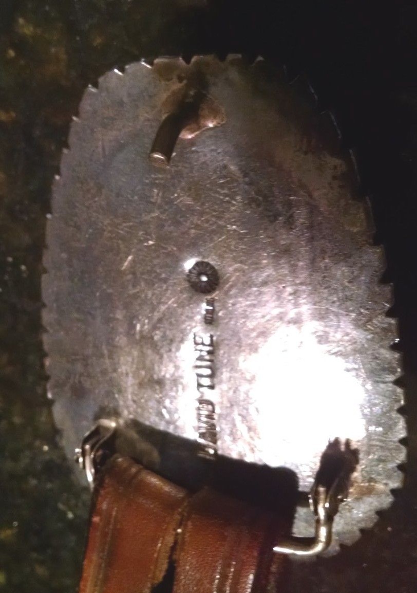 Vintage David Tune sterling silver an natural stone belt buckle Native American