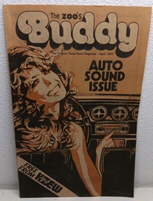 Buddy Original Texas Music Magazine April 1977 KZEW 98 FM The Zoo
